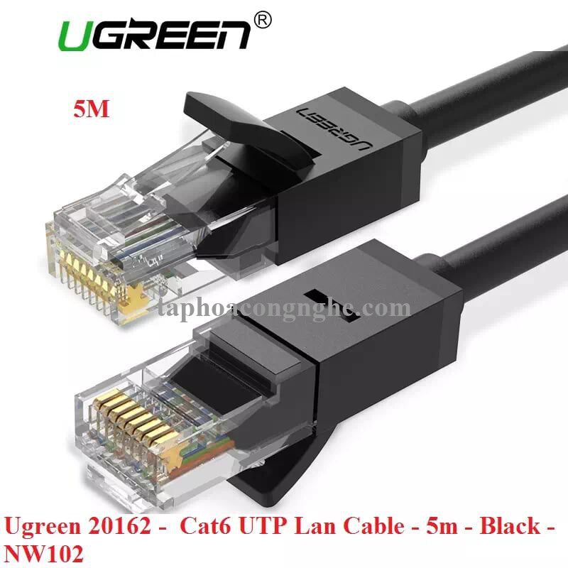 Ugreen 20162 5M màu Đen Cáp mạng LAN CAT6 UTP NW102 30020162
